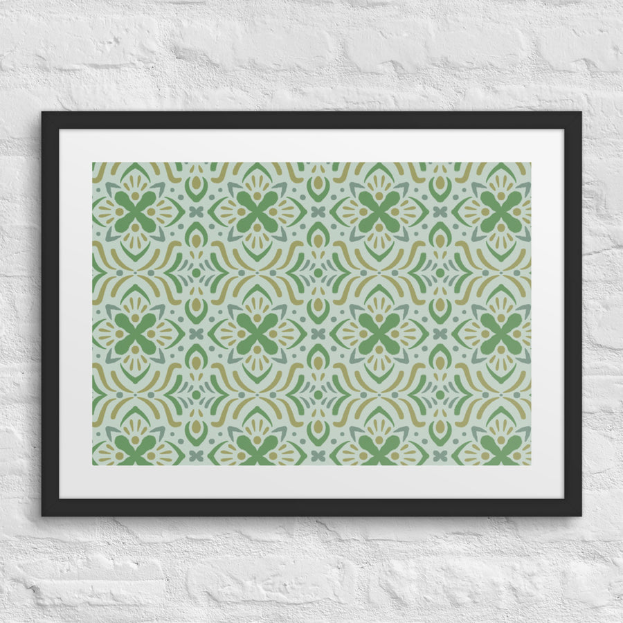 Mint Folk Matted Framed Poster mockup 1