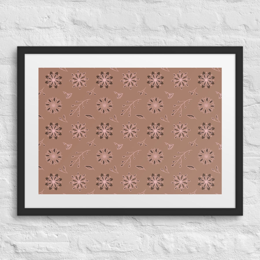Mocha Botanical Matted Framed Poster mockup 1