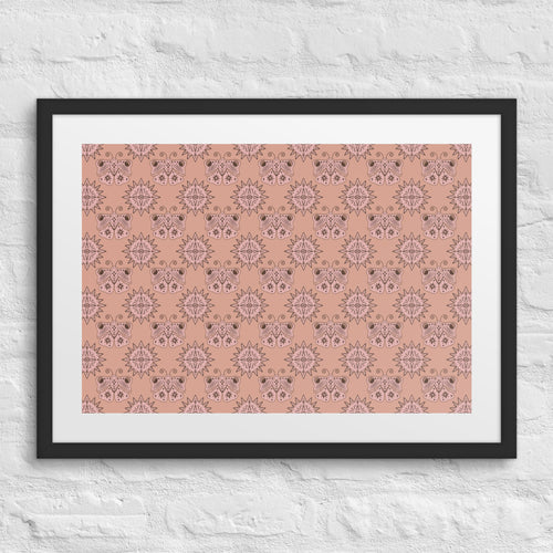 Mocha Butterfly Eye Matted Framed Poster mockup 1 pattern preview