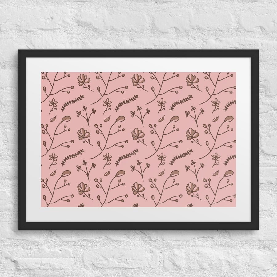Mocha Sprig Matted Framed Poster mockup 1