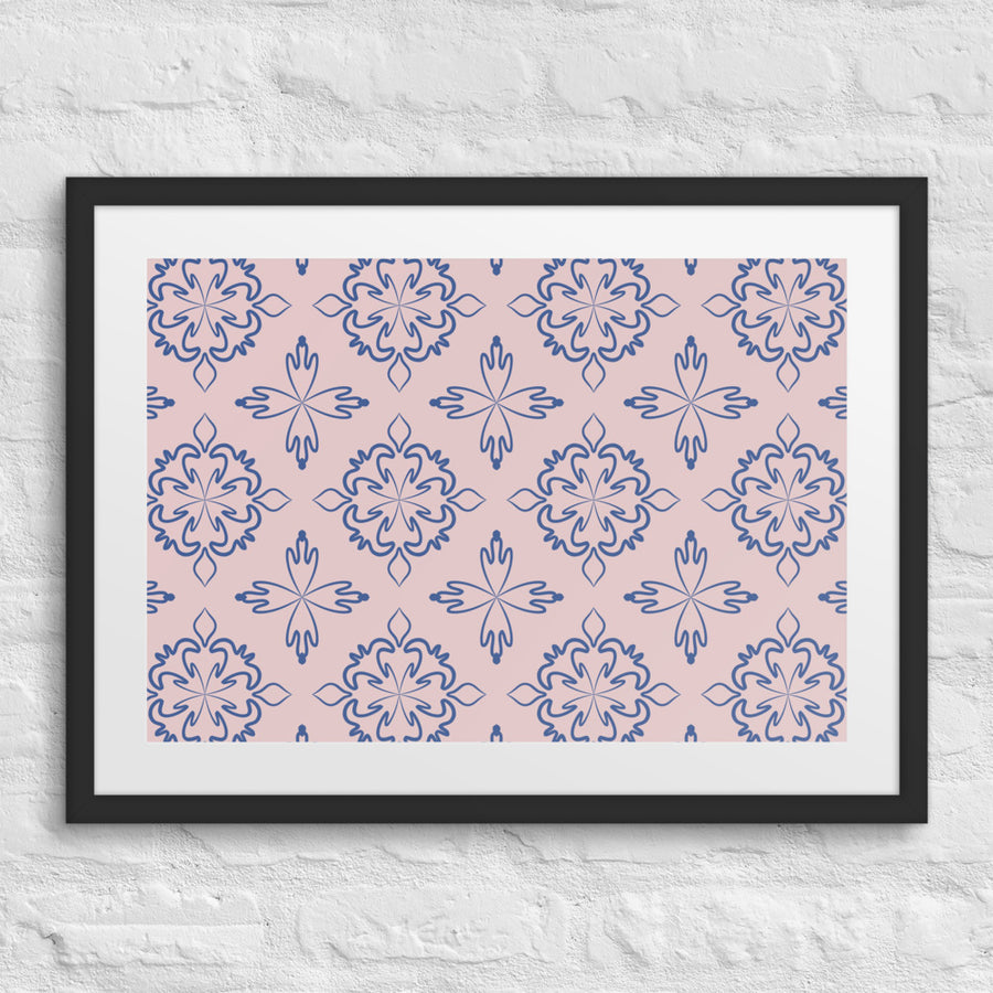 Cobalt Tulip Matted Framed Poster mockup 1