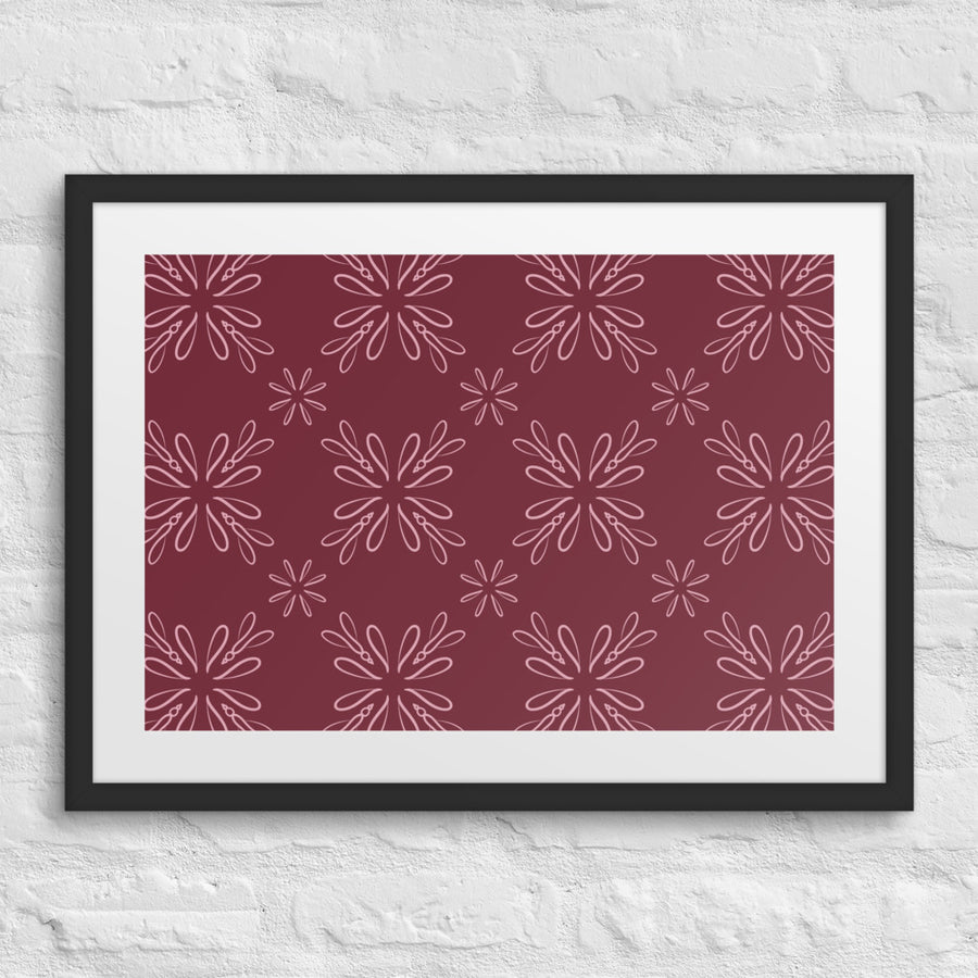 Burgundy Daisy Matted Framed Poster mockup 1