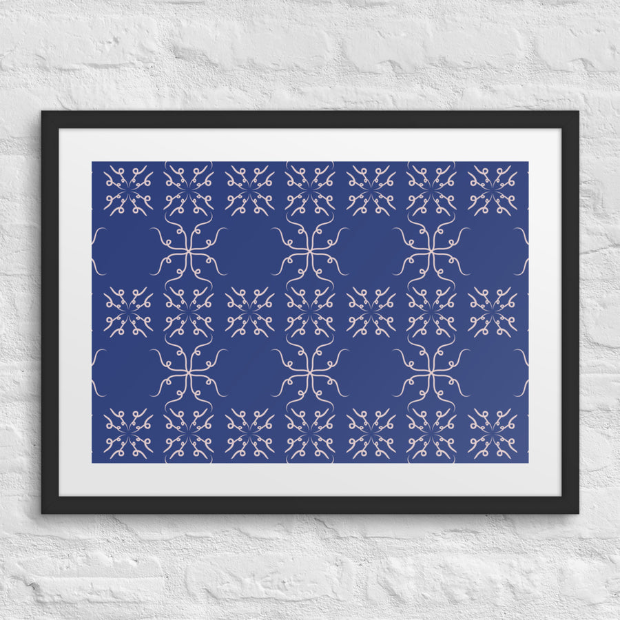 Curl Cross Matted Framed Poster mockup 1