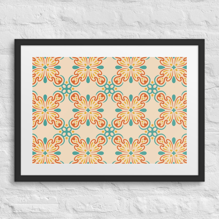 Citrus Tile Matted Framed Poster mockup 1