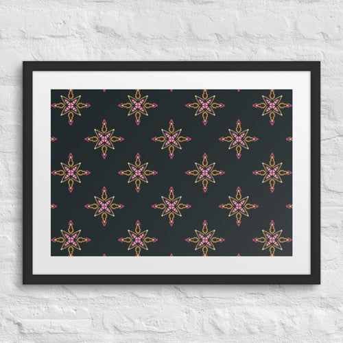 Disco Star Matted Framed Poster mockup 1 pattern preview