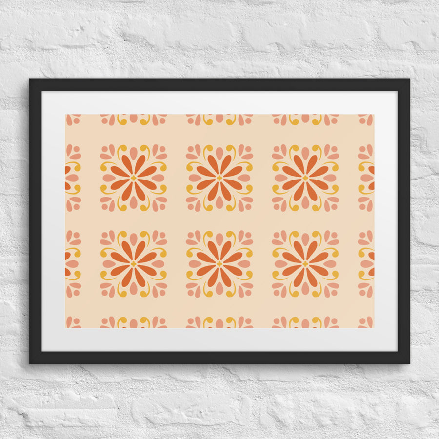 Folk Daisy Matted Framed Poster mockup 1