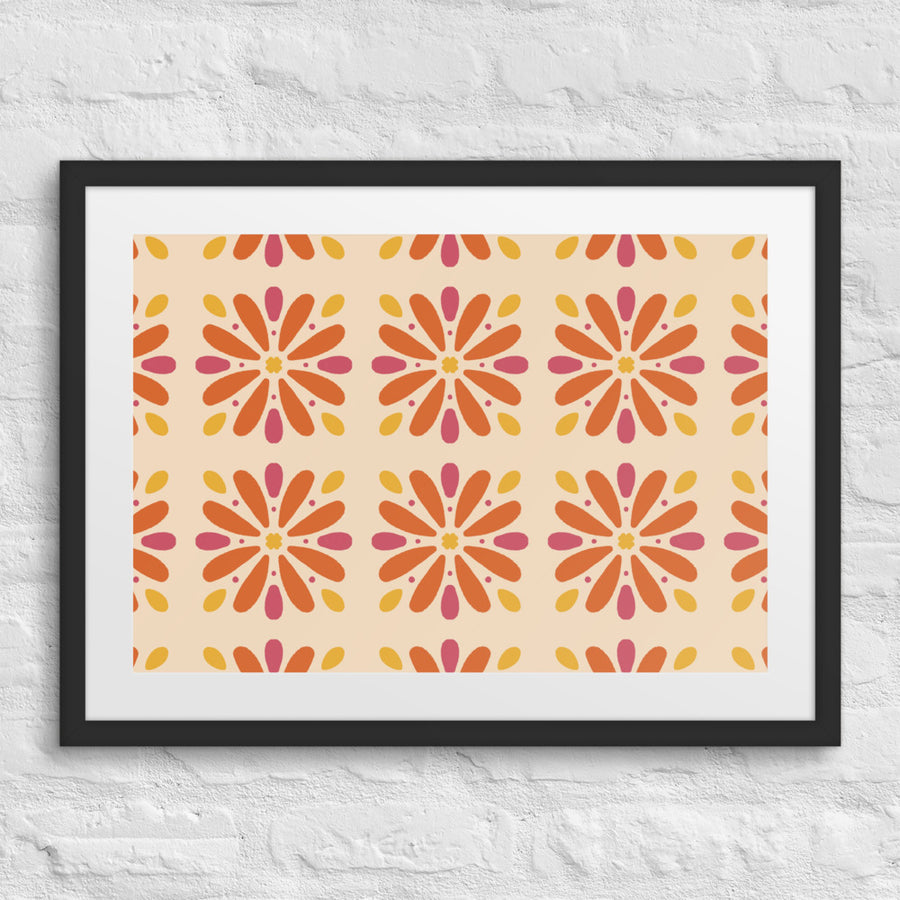 Sunburst Daisy Matted Framed Poster mockup 1