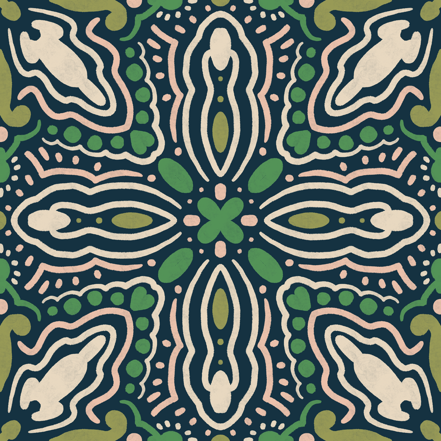 Midnight Folk Tile AOP Leggings mockup 2