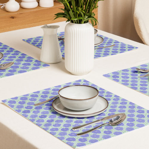 Periwinkle Poppy Vine Placemat Set mockup 1 pattern preview