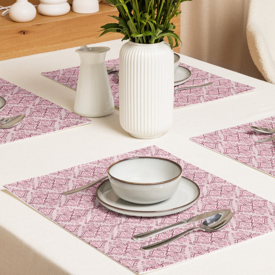 Rose Damask Placemat Set mockup 1