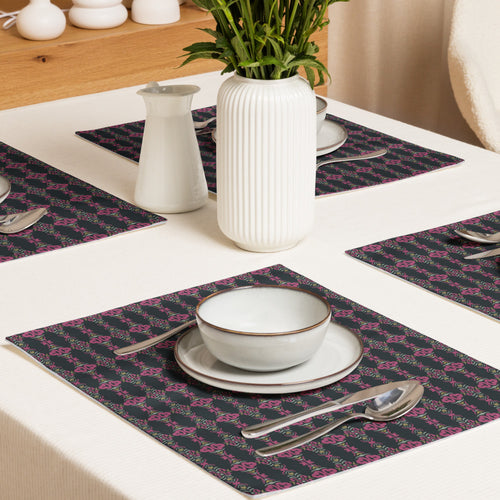 Magenta Baroque Placemat Set mockup 1 pattern preview