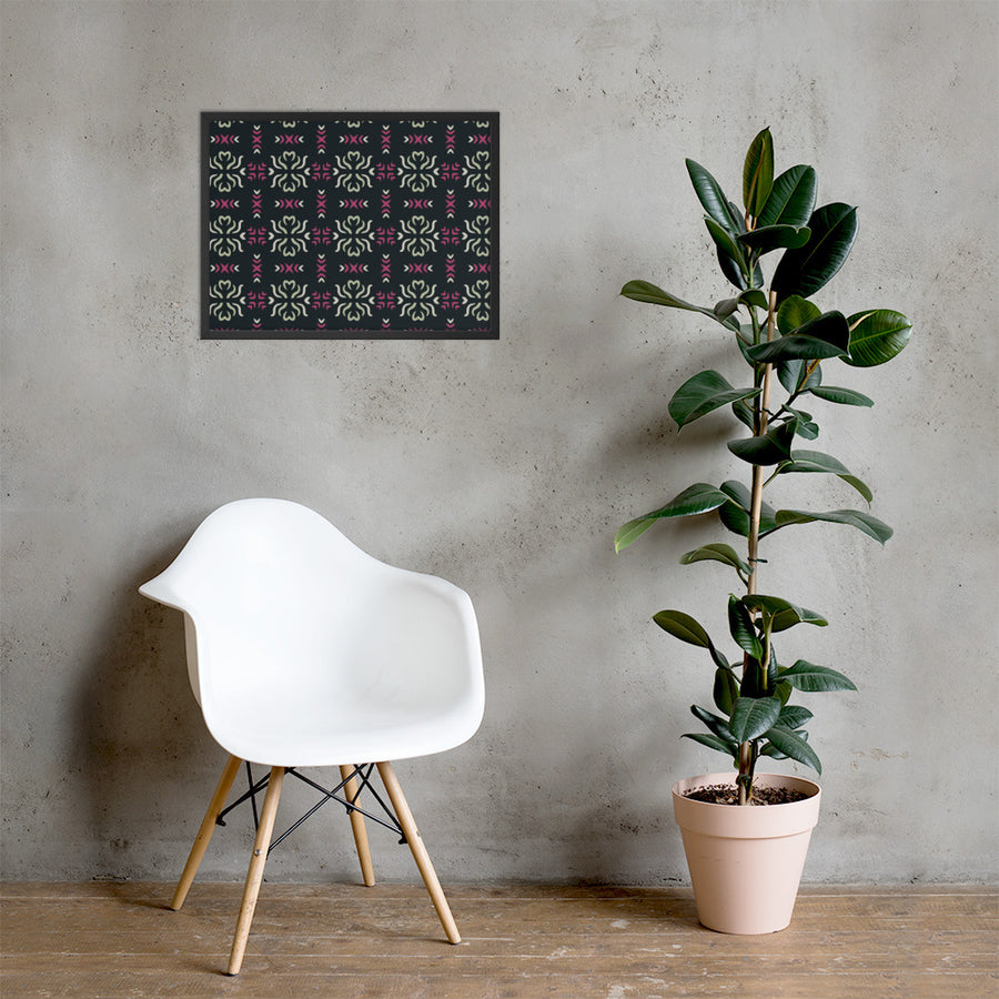 Sage Heart Cross Framed Photo Poster mockup 1