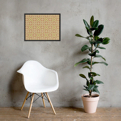 Golden Damask Tile Framed Photo Poster mockup 1 pattern preview