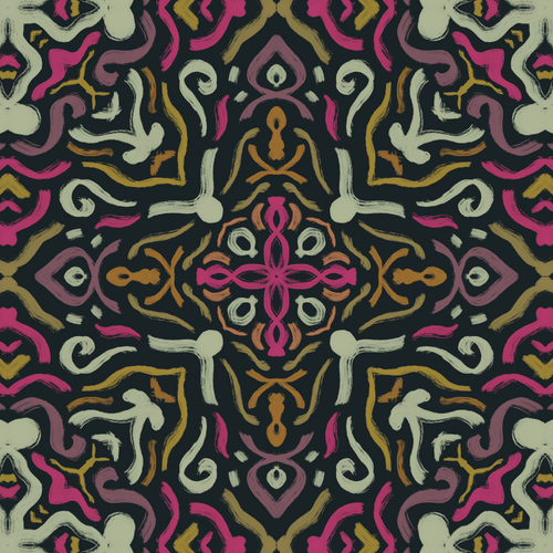 Psychedelic Damask AOP Leggings mockup 2 pattern preview