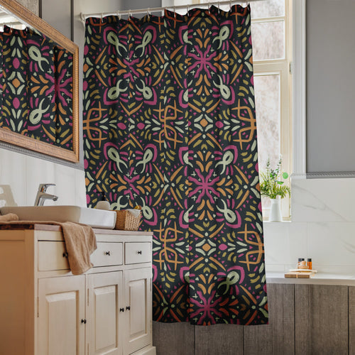 Disco Cross Shower Curtain mockup 1 pattern preview