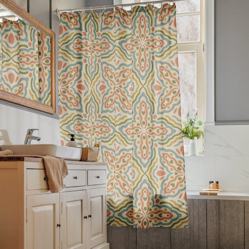 Butterfly Wave Shower Curtain mockup 1 pattern preview