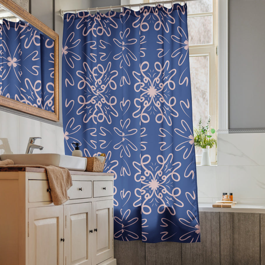 Wild Hearts Shower Curtain mockup 1