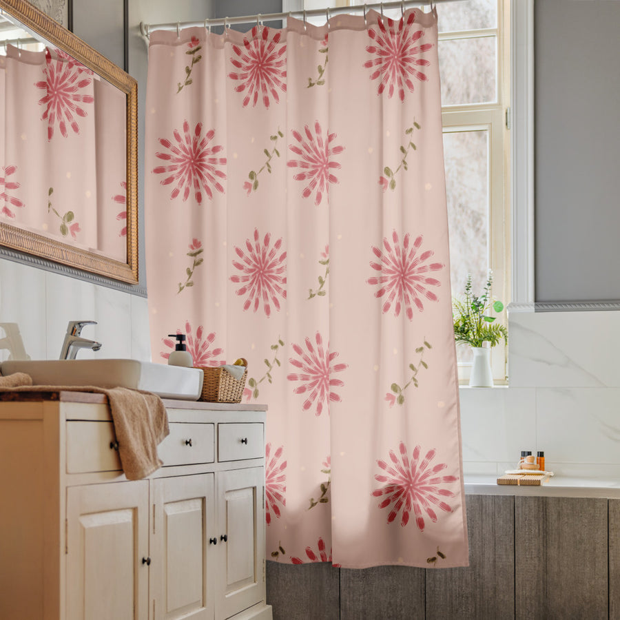 Delicate Romance 4 Shower Curtain mockup 1