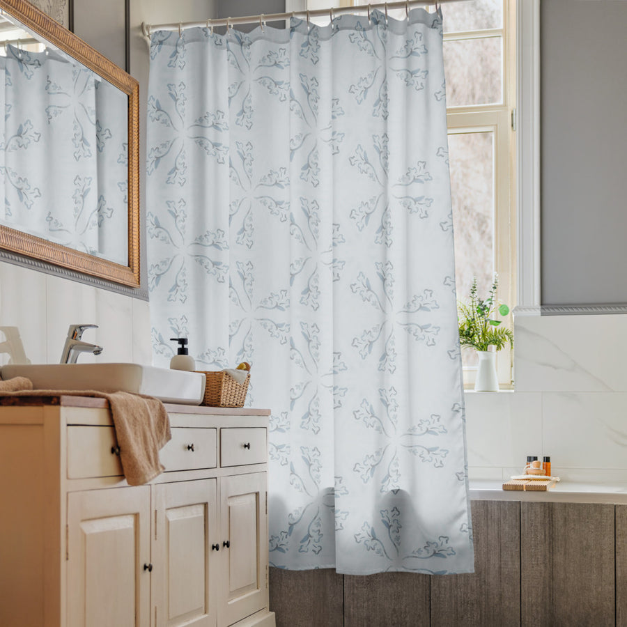 Misty Damsel Corsets And Crinolines Shower Curtain mockup 1