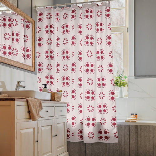 Alison High Noon Shower Curtain mockup 1 pattern preview