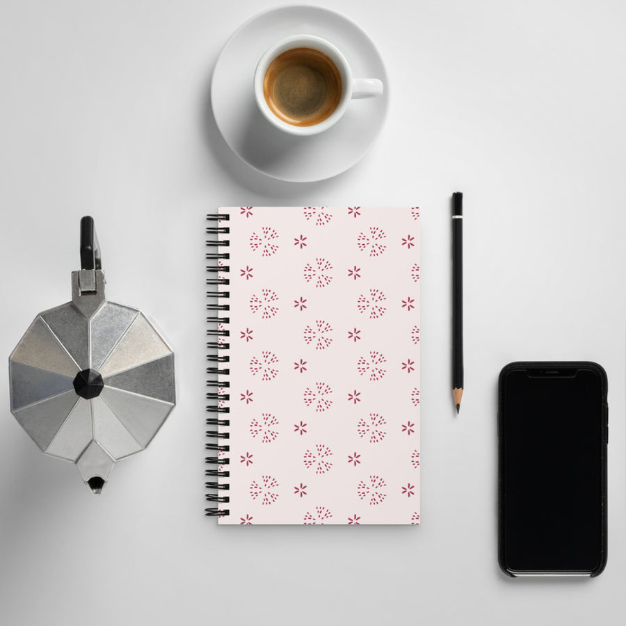 Alison Scatter Sunshine Spiral Notebook mockup 1