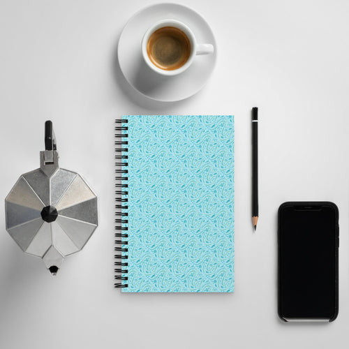 Aqua Vine Scatter Spiral Notebook mockup 1 pattern preview