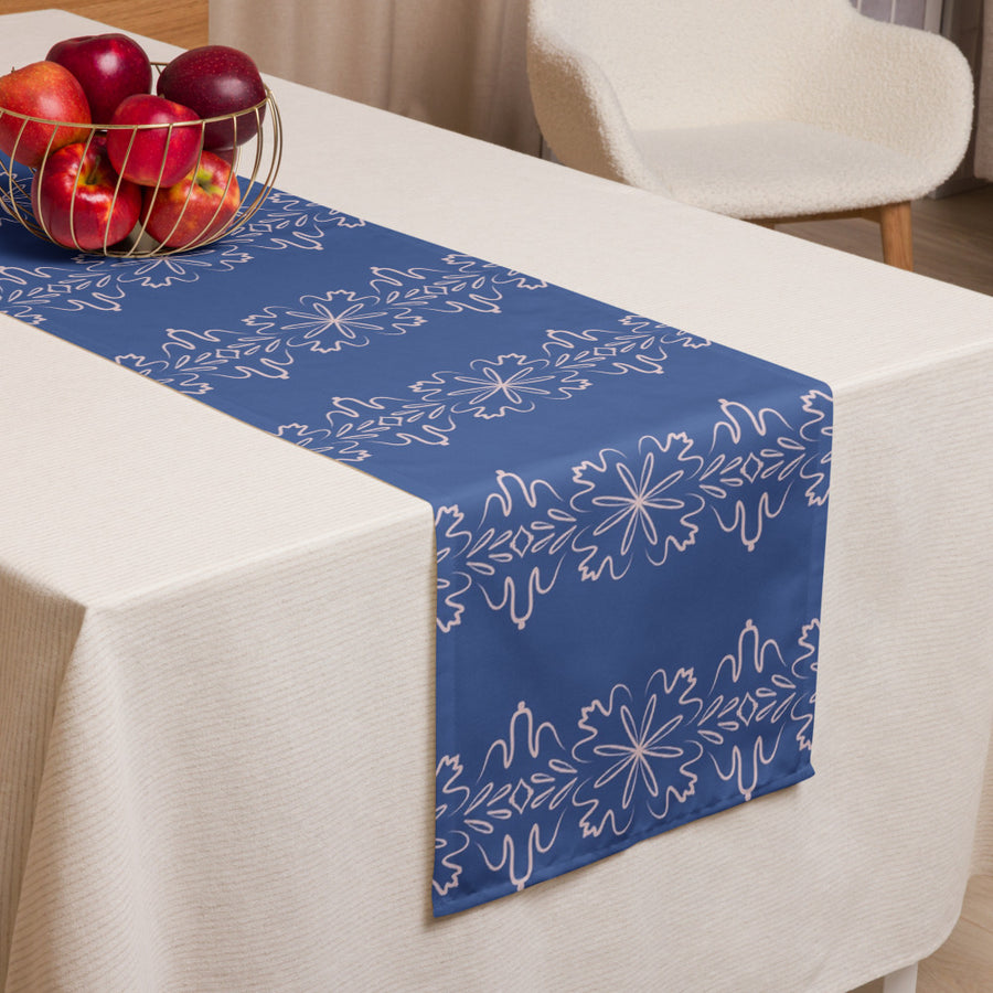 Leaf Damask Table Runner mockup 1
