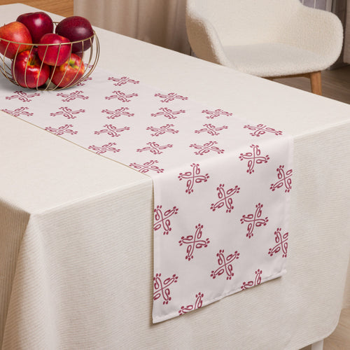 Alison Red Intentions Table Runner mockup 1 pattern preview