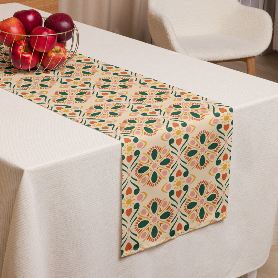 Sunheart Tile Table Runner mockup 1