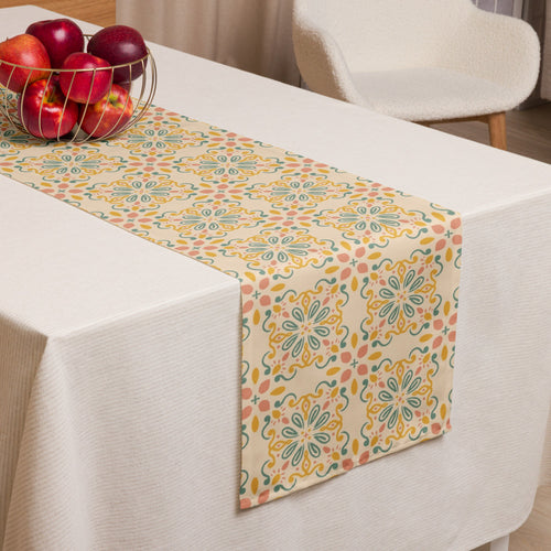 Folk Cross Tile Table Runner mockup 1 pattern preview