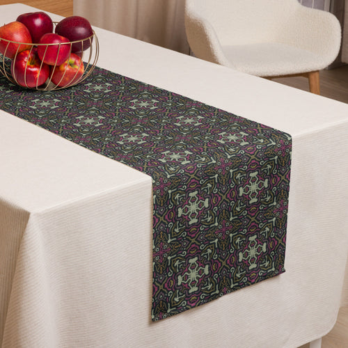 Psychedelic Damask Table Runner mockup 1 pattern preview