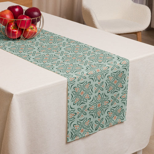 Mint Botanical Table Runner mockup 1 pattern preview