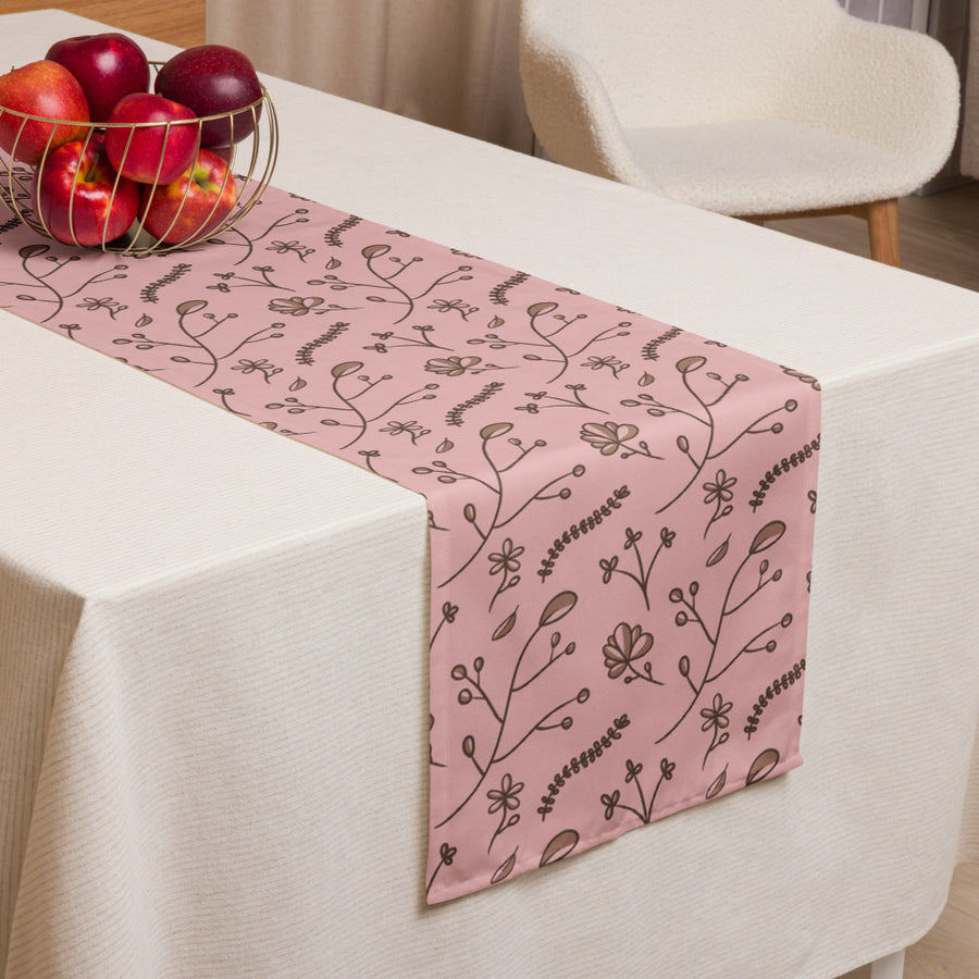 Mocha Sprig Table Runner mockup 1