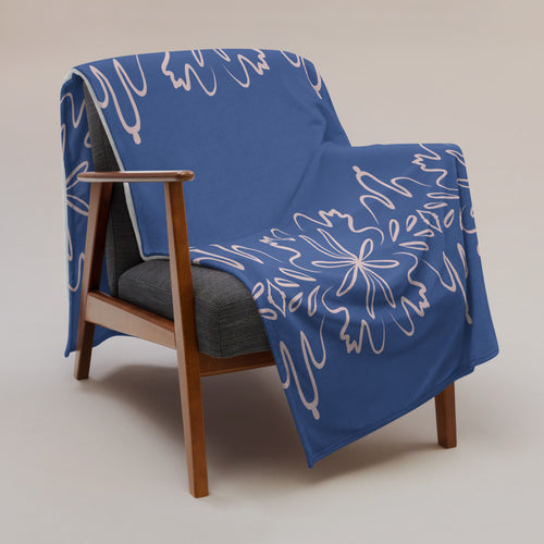 Leaf Damask Fleece Blanket mockup 1 pattern preview