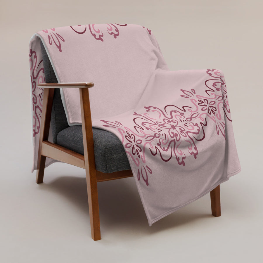 Rose Band Fleece Blanket mockup 1