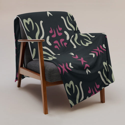Sage Heart Cross Fleece Blanket mockup 1 pattern preview