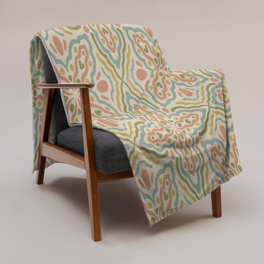 Butterfly Wave Fleece Blanket mockup 1