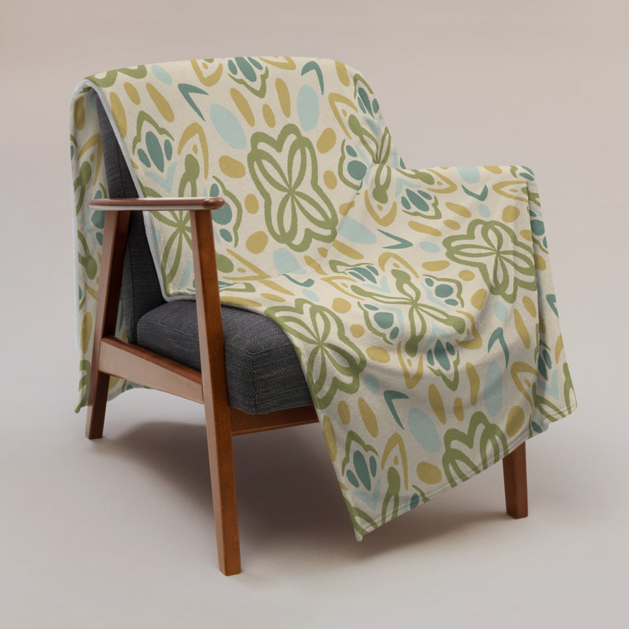 Garden Clover Cross Fleece Blanket mockup 1