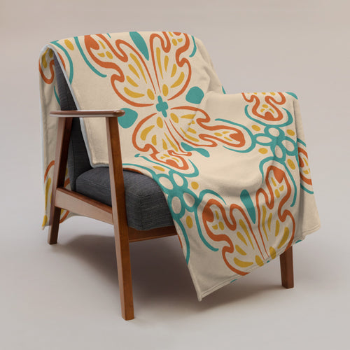 Citrus Tile Fleece Blanket mockup 1 pattern preview