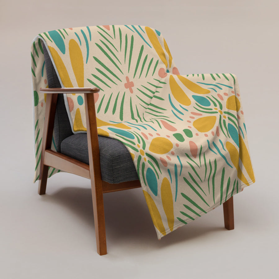 Sunshine Petal Fleece Blanket mockup 1