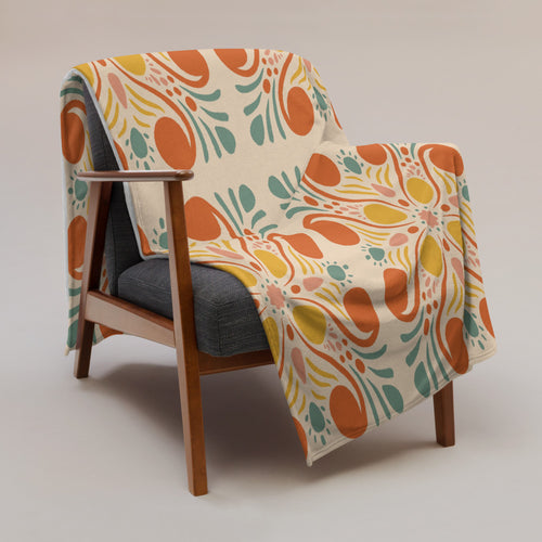 Bold Citrus Fleece Blanket mockup 1 pattern preview