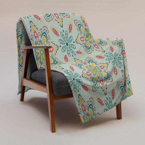 Spice Market Fleece Blanket mockup 1 pattern preview
