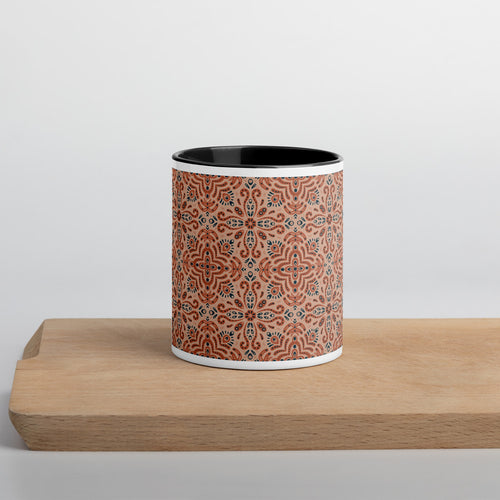 Terracotta Navy Tile Color Inside Mug mockup 1 pattern preview