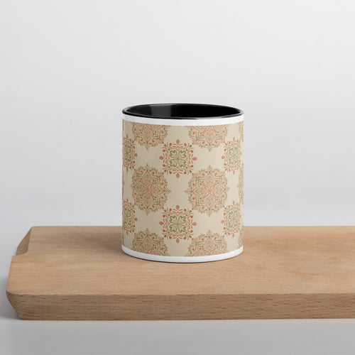 Peach Paisley Tile Color Inside Mug mockup 1 pattern preview