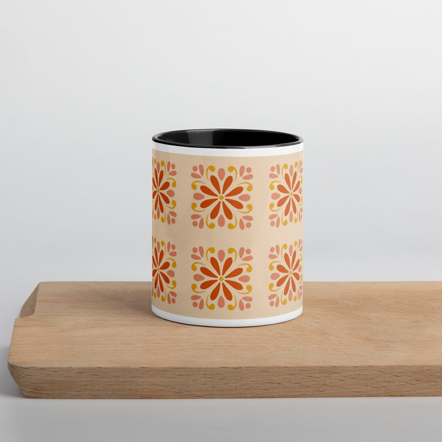 Folk Daisy Color Inside Mug mockup 1