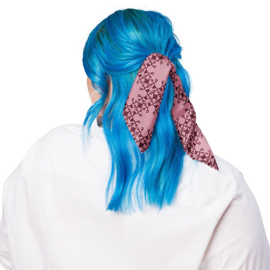 Crimson Scrollwork Bandana mockup 1