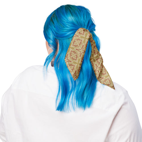 Golden Damask Tile Bandana mockup 1 pattern preview