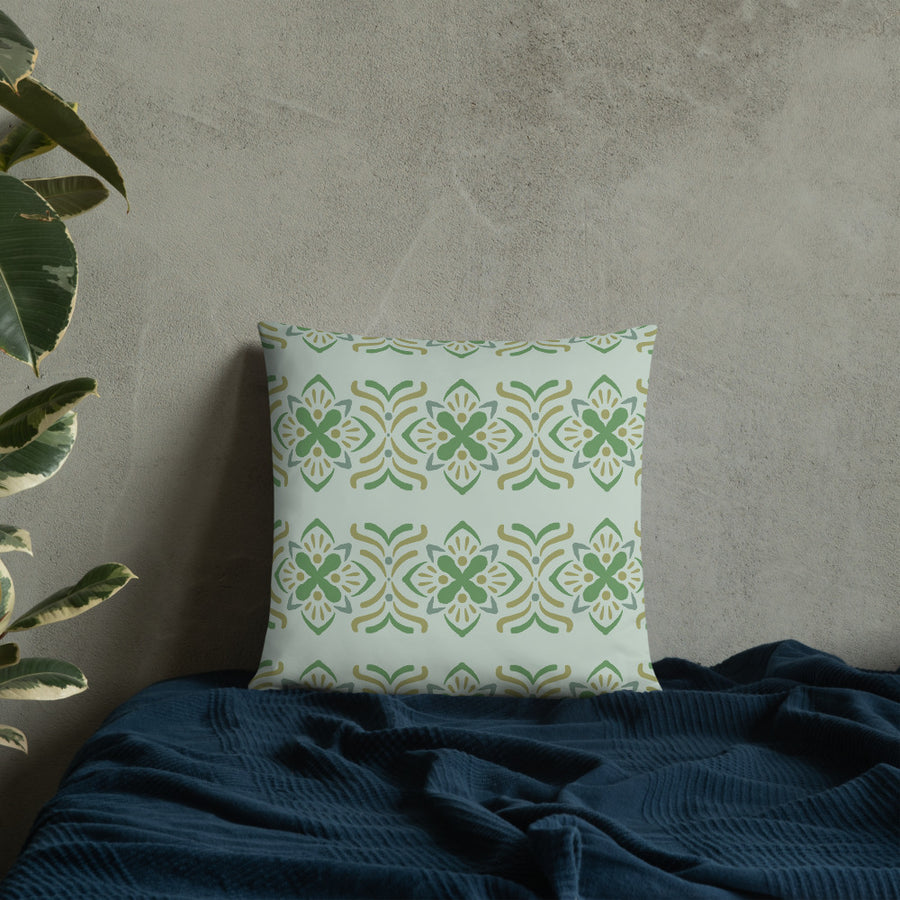 Olive Butterfly Throw Pillow mockup 1