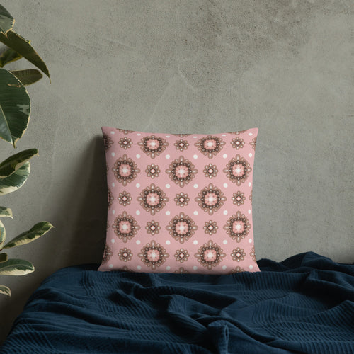 Mocha Medallion Throw Pillow mockup 1 pattern preview