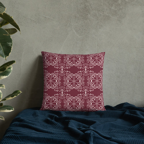 Crimson Garden Throw Pillow mockup 1 pattern preview